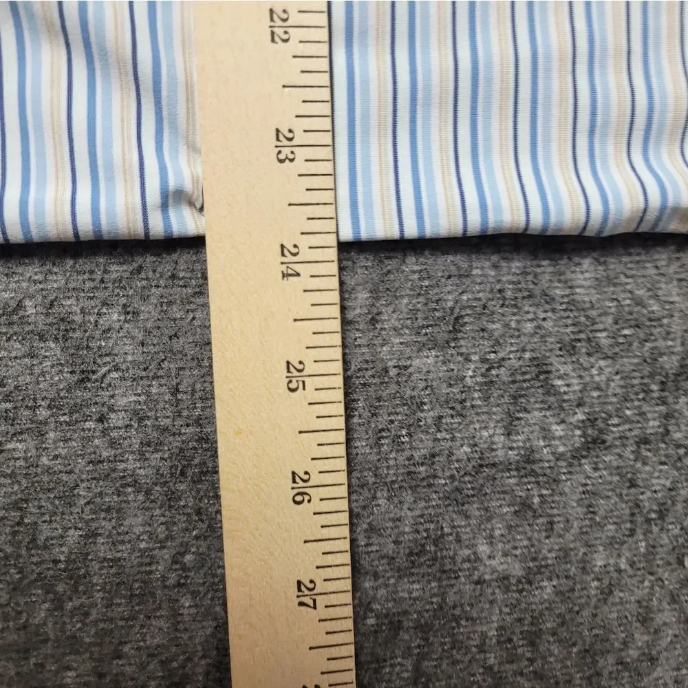 Peter Millar Casely Polo Shirt Mens Sz XL Blue Stripe Short Sleeve Crown Crafted